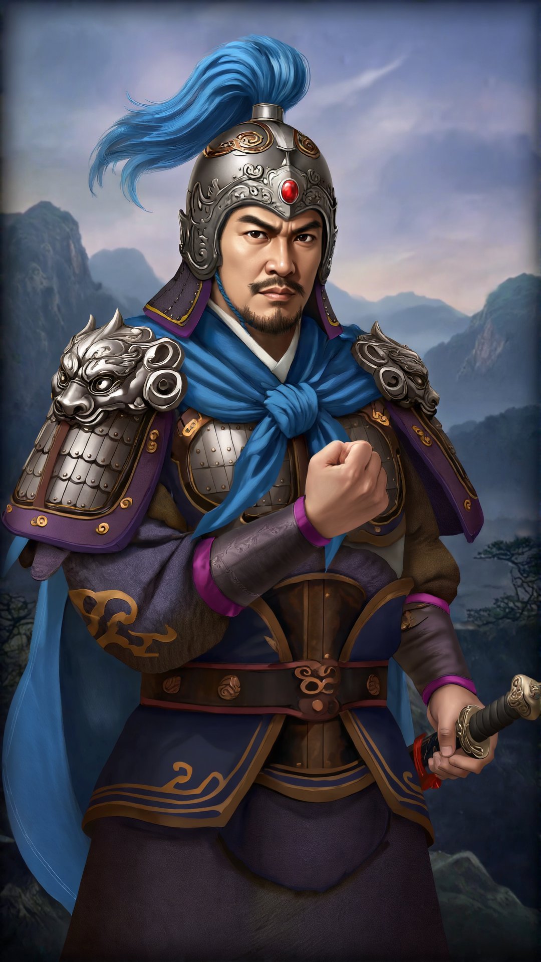三国时期武将,  42岁。体格魁梧,  面庞刚毅方正 by 一起旅行 on Tensor.Art