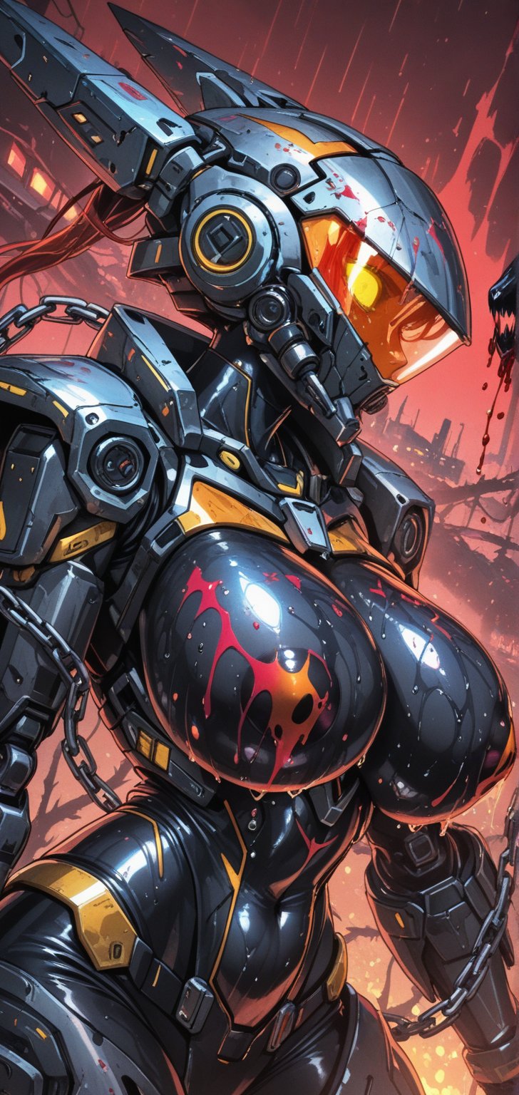 1girl,  mecha,  face covered by Hiro on Tensor.Art