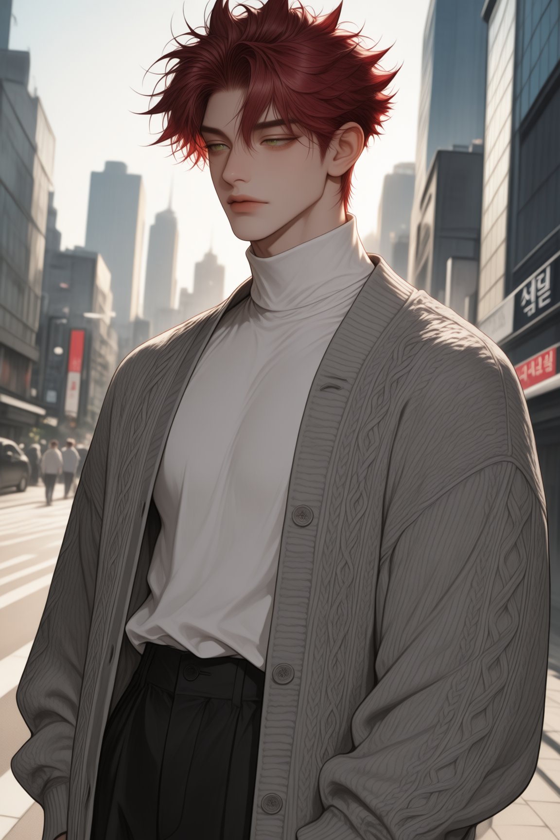 ((1boy)),  ((male focus)),  handsome young man by 小纸条 on Tensor.Art