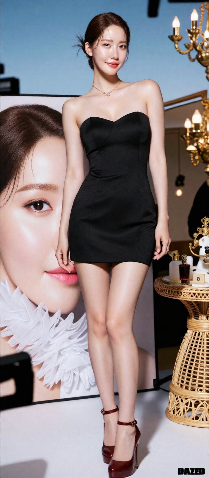 Image of a Korean woman Actual Photo: 2.0,  "A beautiful Korean woman boasting an hourglass figure,  round and voluptuous...