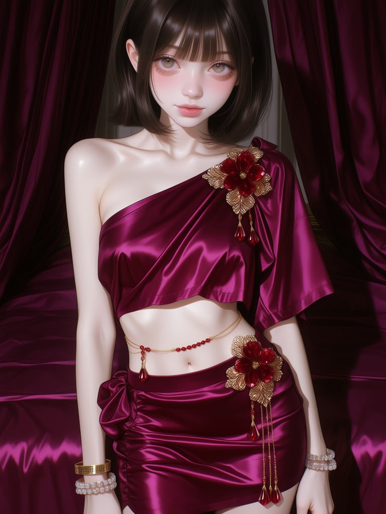 cute girl,  Straight bangs,  blushed by Shopon_skp on Tensor.Art