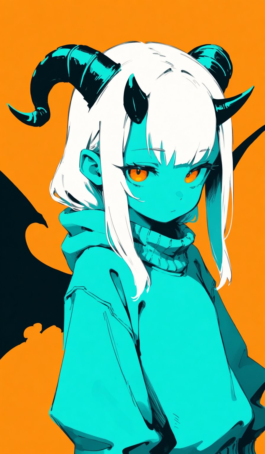 1girl,  orange background,  solo by Light01 on Tensor.Art