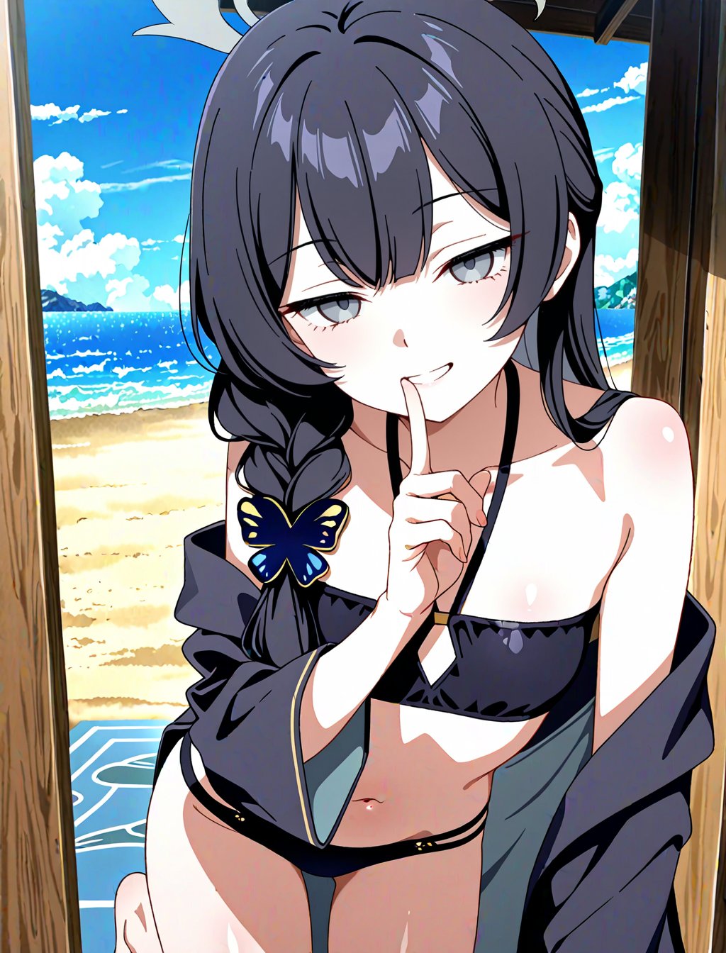 kisaki_swim,  barefoot,  black hair by user_864208480699948080 on Tensor.Art