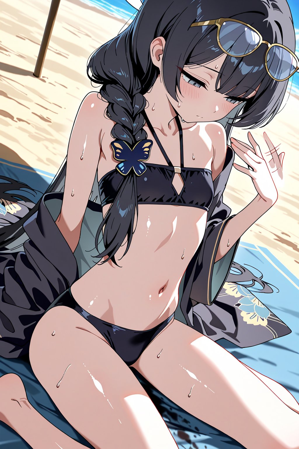 kisaki_swim,  barefoot,  black hair by user_864208480699948080 on Tensor.Art