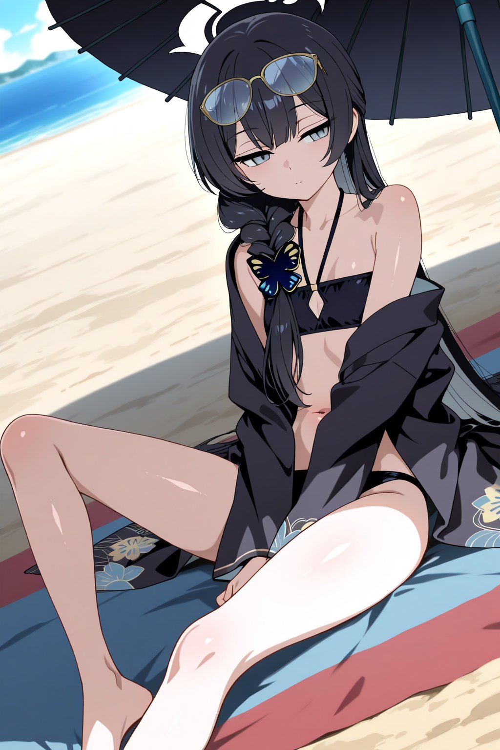 kisaki_swim,  barefoot,  black hair by user_864208480699948080 on Tensor.Art