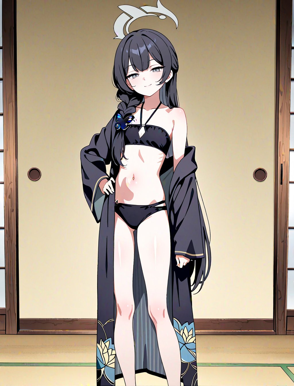 kisaki_swim,  barefoot,  black hair by user_864208480699948080 on Tensor.Art