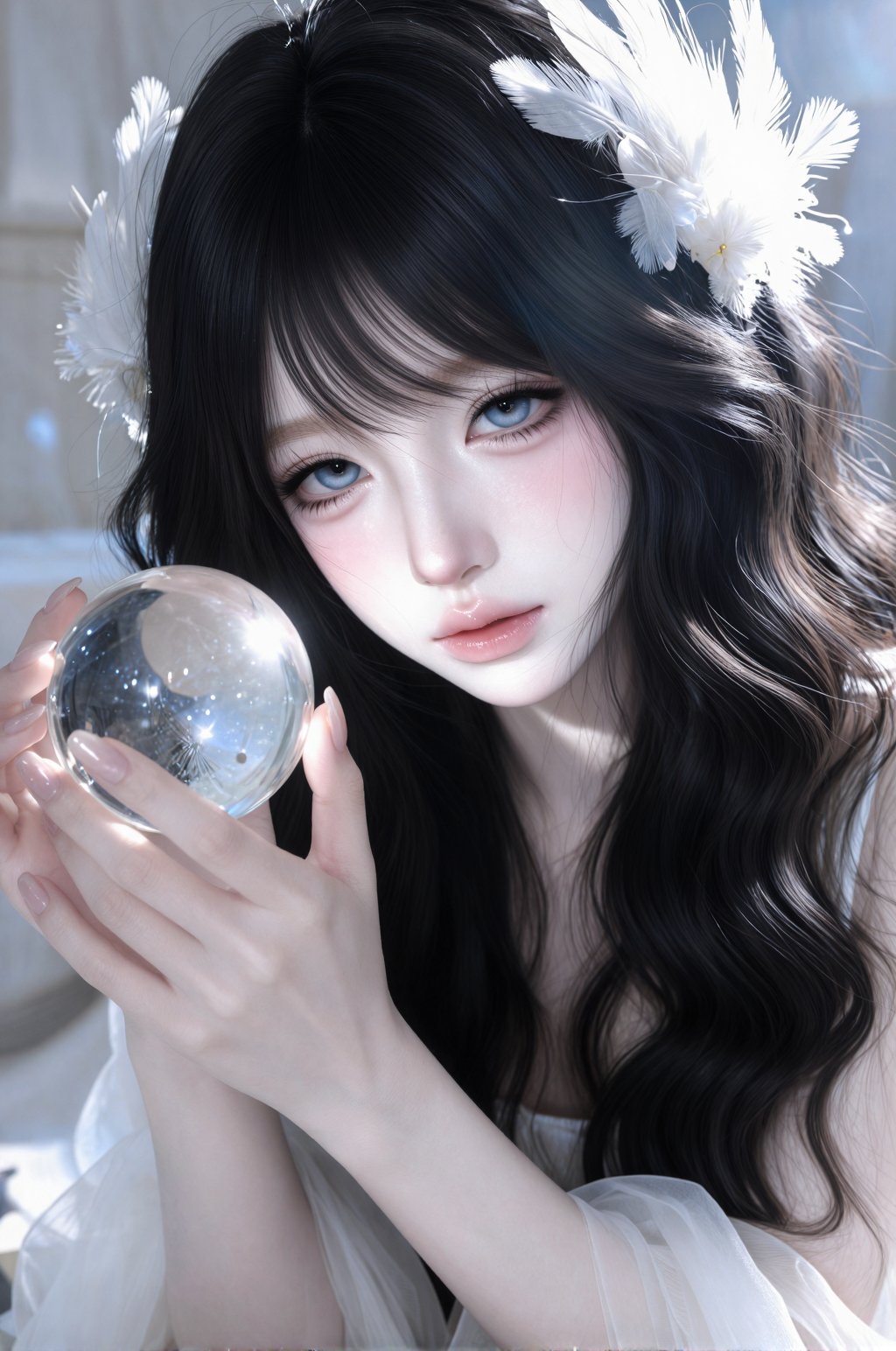 cinematic ethereal beauty portrait,  delicate doll-like facial features,  porcelain skin by nearme on Tensor.Art