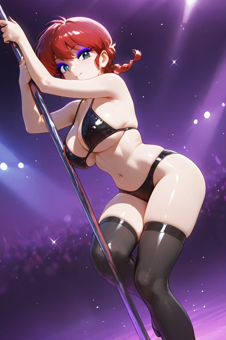Black bikini,  eyeshadow,  purple eyeshadow by らび@kiyoka_succubus on Tensor.Art