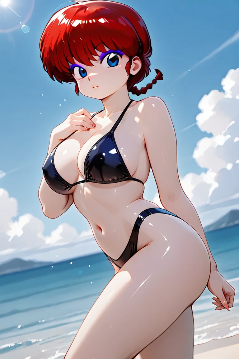 Black bikini,  eyeshadow,  purple eyeshadow by らび@kiyoka_succubus on Tensor.Art