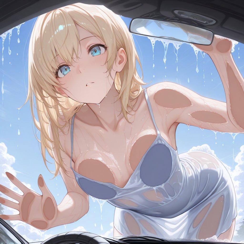 masterpiece,  car wash interior,  1girl by Invisidude on Tensor.Art