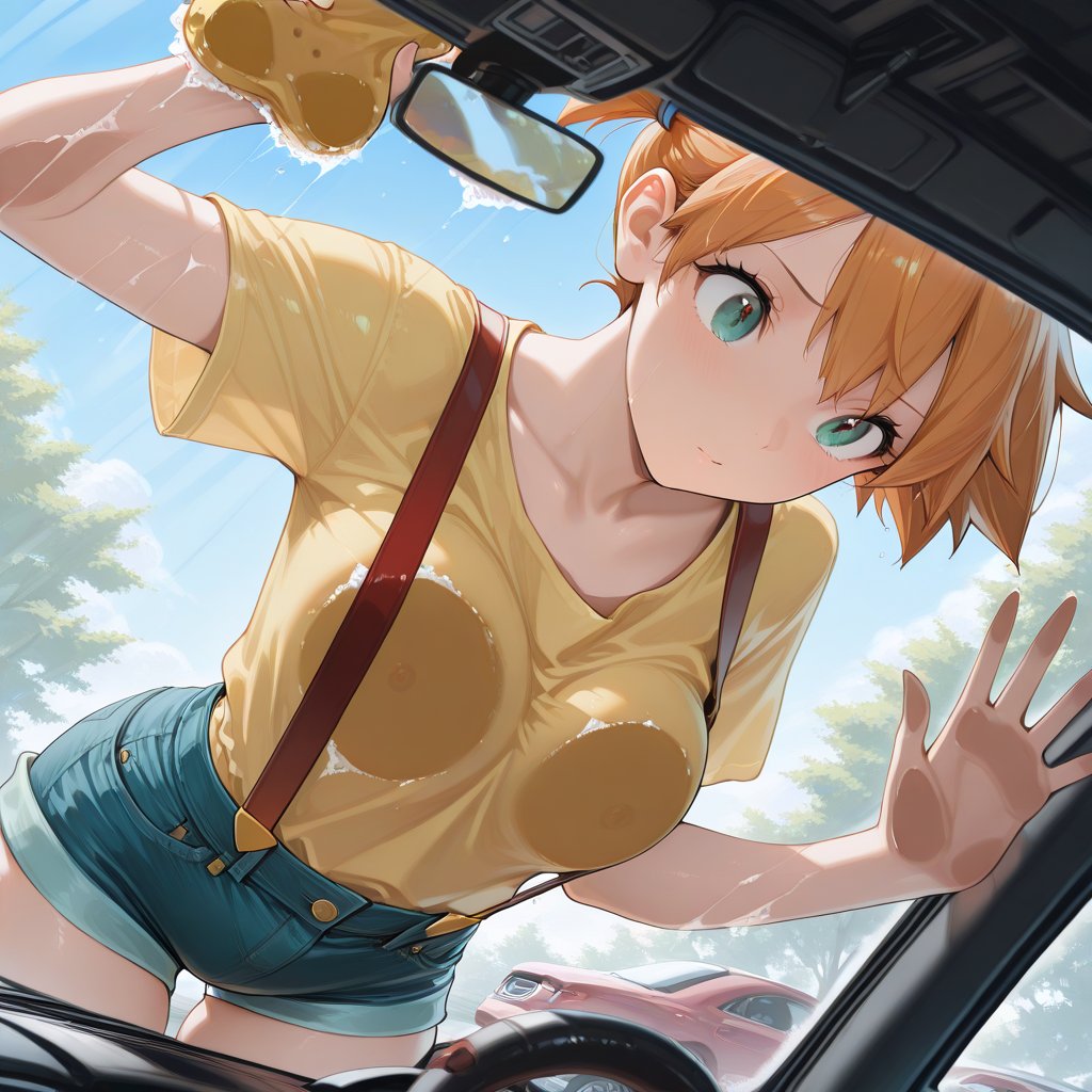 masterpiece,  car wash interior,  1girl by Invisidude on Tensor.Art