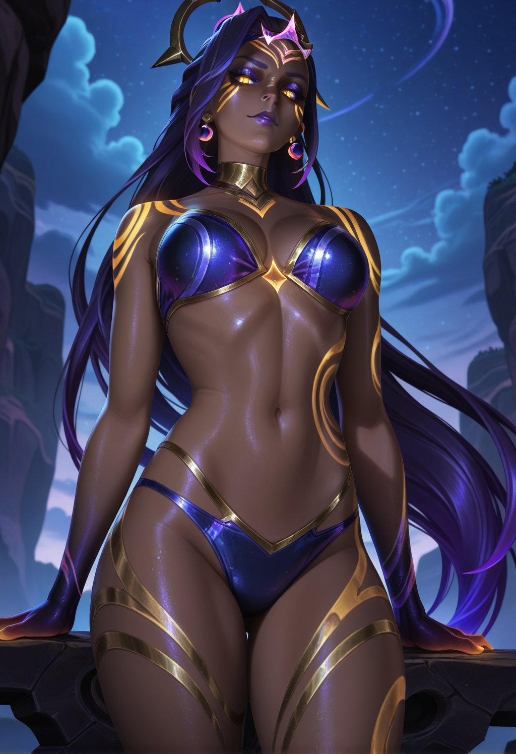 dianadcp,  yellow eyes,  dark-skinned female by cs12345 on Tensor.Art