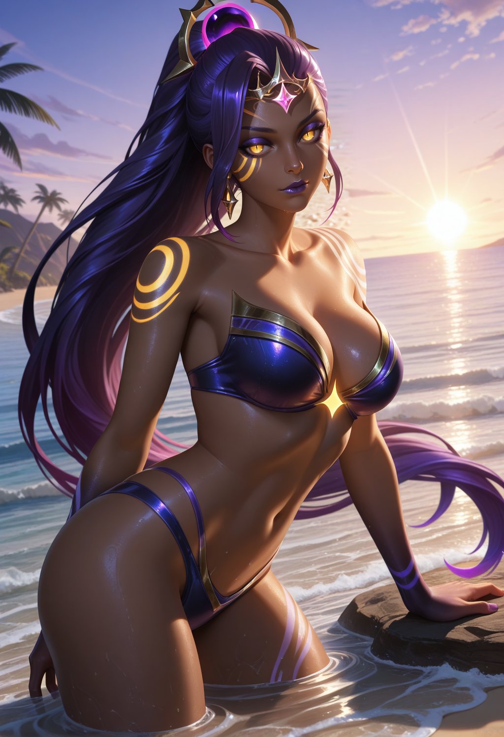 dianadcp,  yellow eyes,  dark-skinned female by cs12345 on Tensor.Art