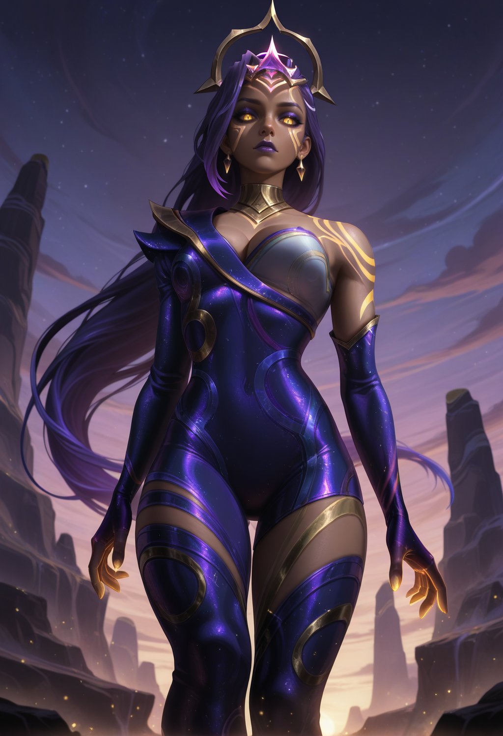 dianadcp,  yellow eyes,  dark-skinned female by cs12345 on Tensor.Art