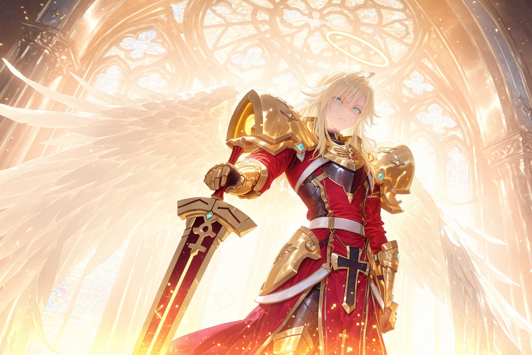 michael_hsdxd_illxl`,  `adult male`,  `long blond hair` by Darkwubs on Tensor.Art