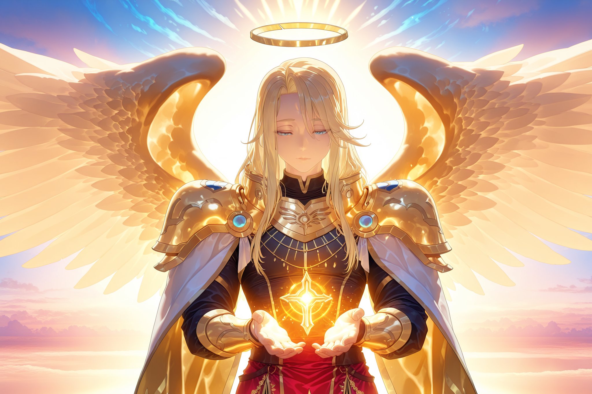 michael_hsdxd_illxl`,  `adult male`,  `long blond hair` by Darkwubs on Tensor.Art