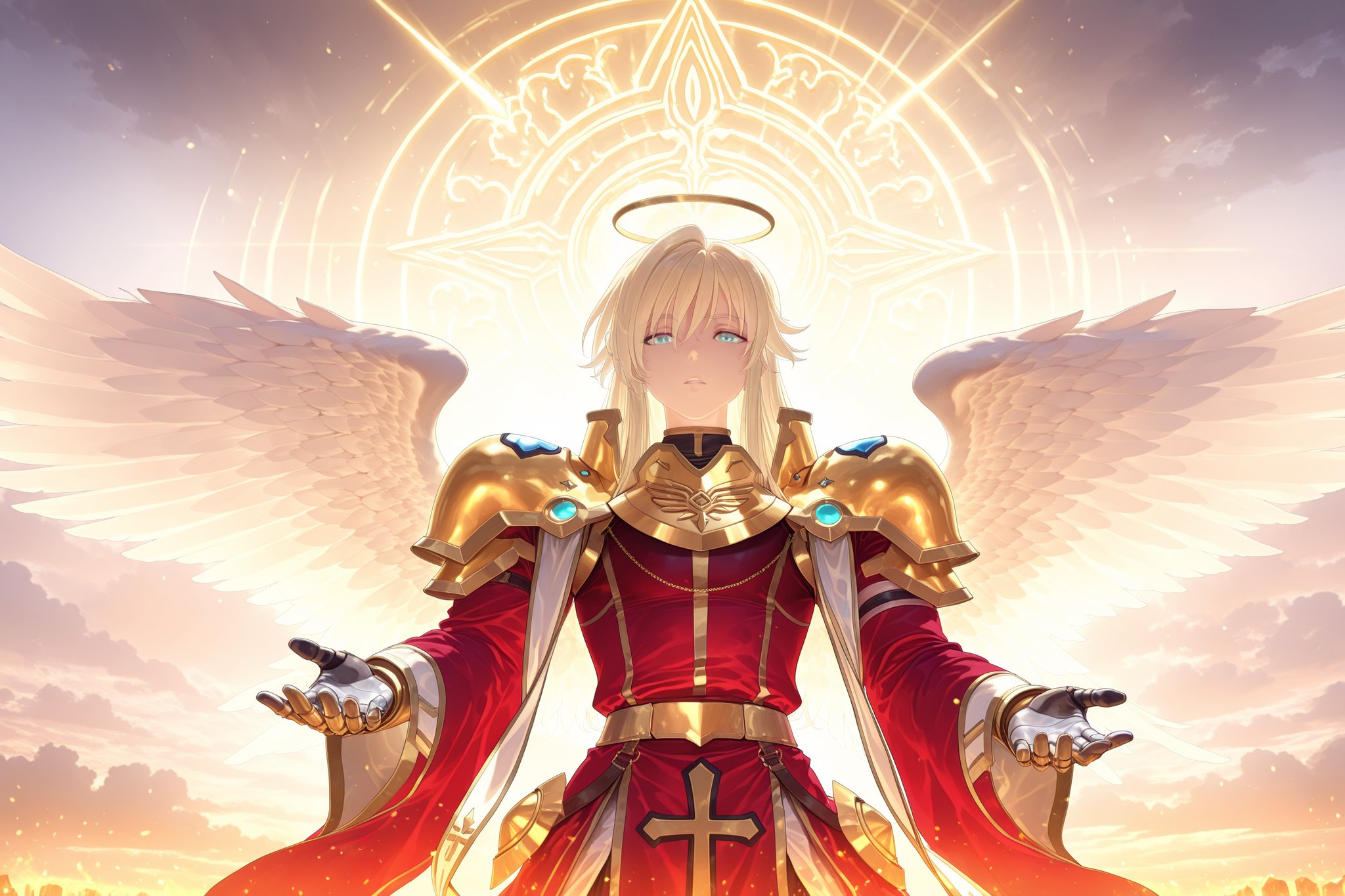 michael_hsdxd_illxl`,  `adult male`,  `long blond hair` by Darkwubs on Tensor.Art