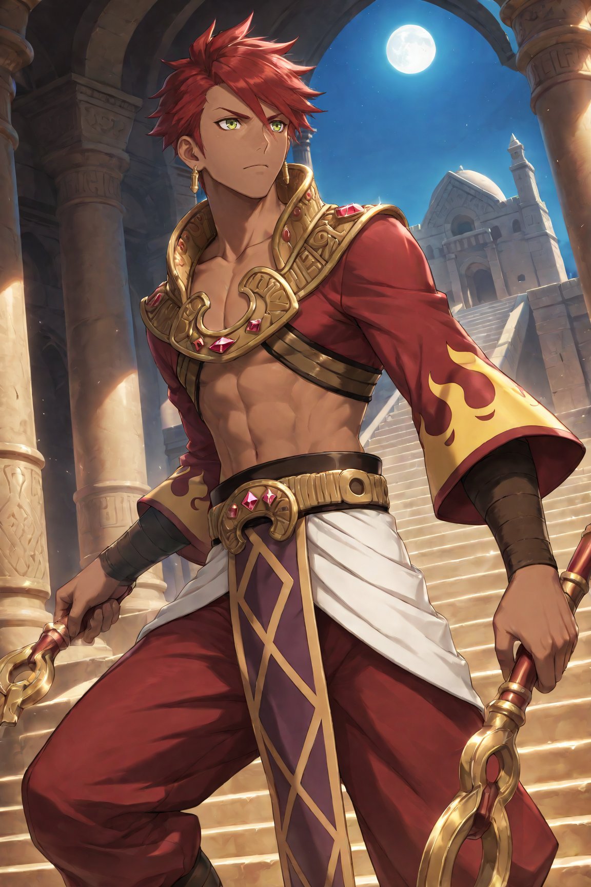 1boy,  dark skin,  earrings by Dowizar on Tensor.Art