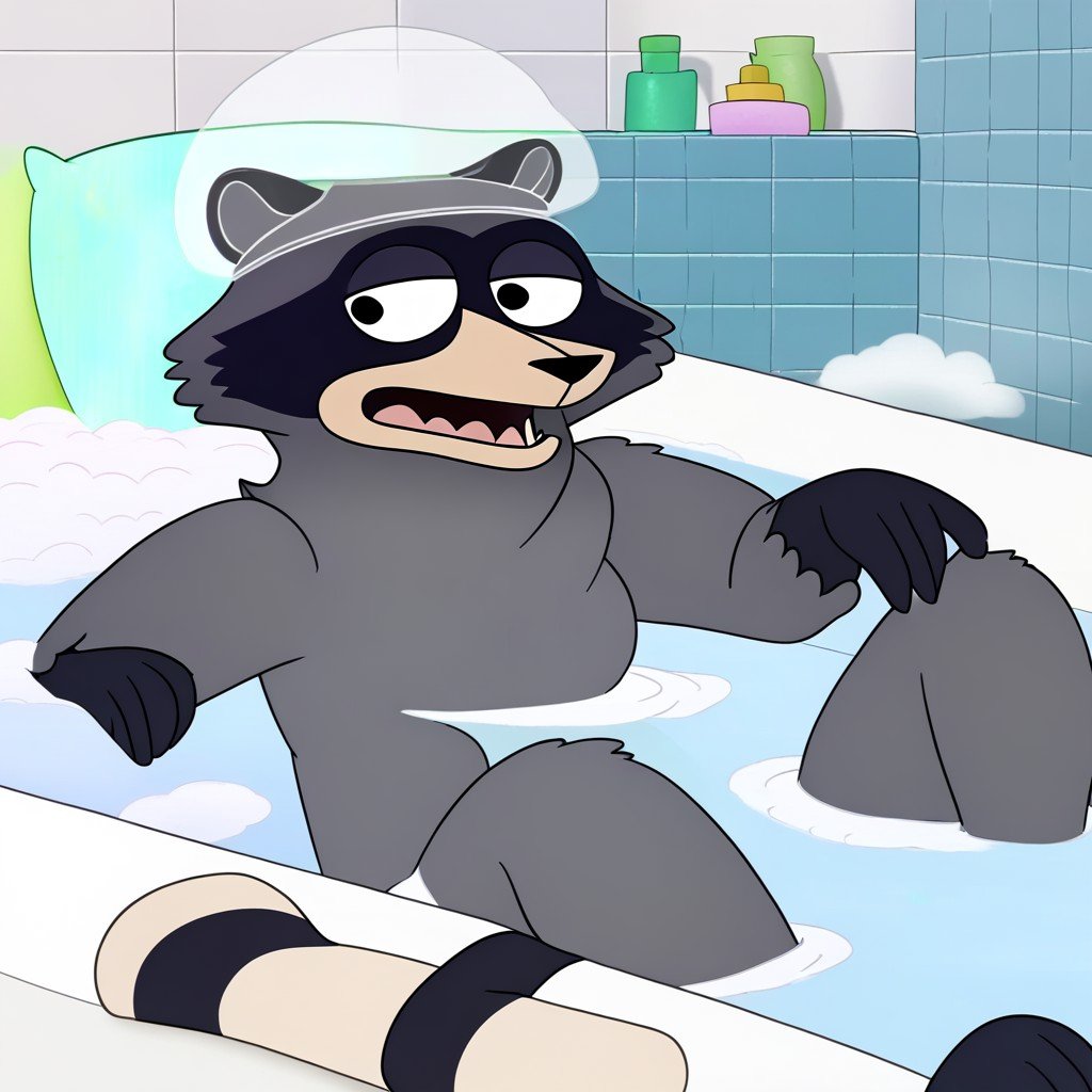 scumbag raccoon,  feral,  solo by Xposing_Organisms on Tensor.Art