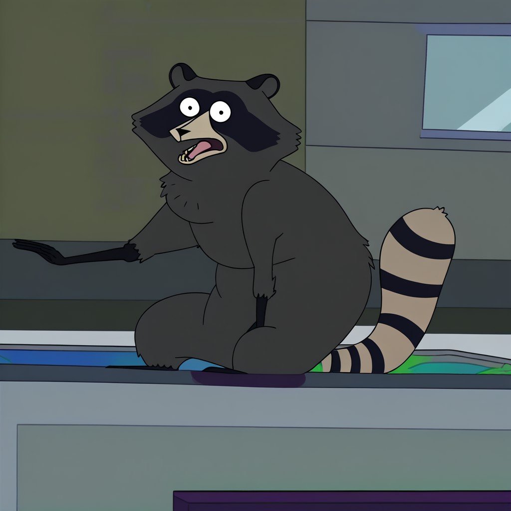 scumbag raccoon,  feral,  solo by Xposing_Organisms on Tensor.Art