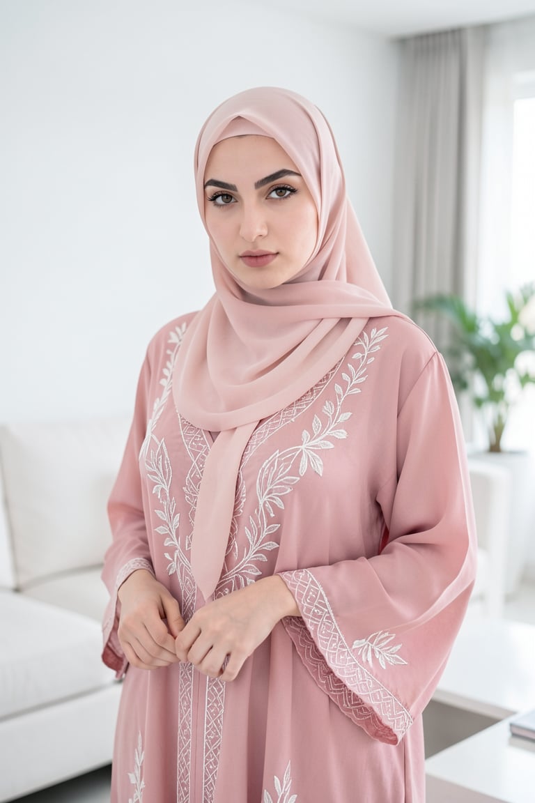 Portrait shot,  photograph of a Middle Eastern young woman with pale fair skin,  with natural skin texture with porcelain-...