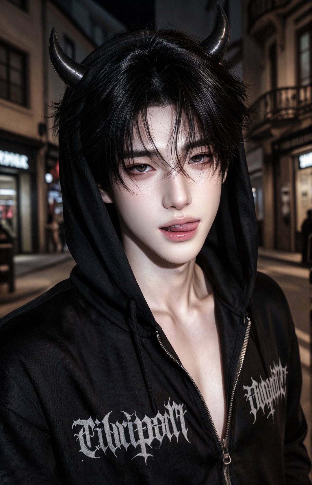 cinematic street portrait,  handsome young Asian man,  sharp attractive facial features by nearme on Tensor.Art