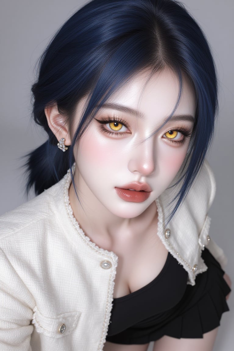 1girl,  solo,  dark navy blue silky hair by popuko on Tensor.Art