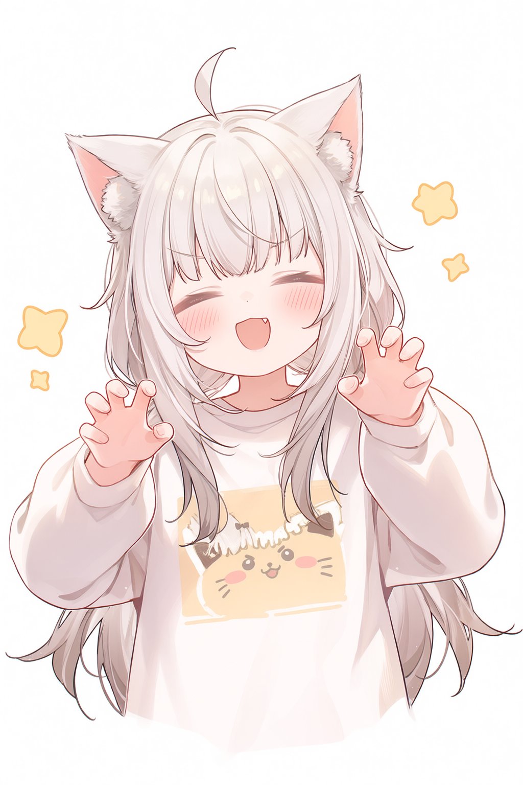 1girl,  animal ears,  white hair by 13ep on Tensor.Art