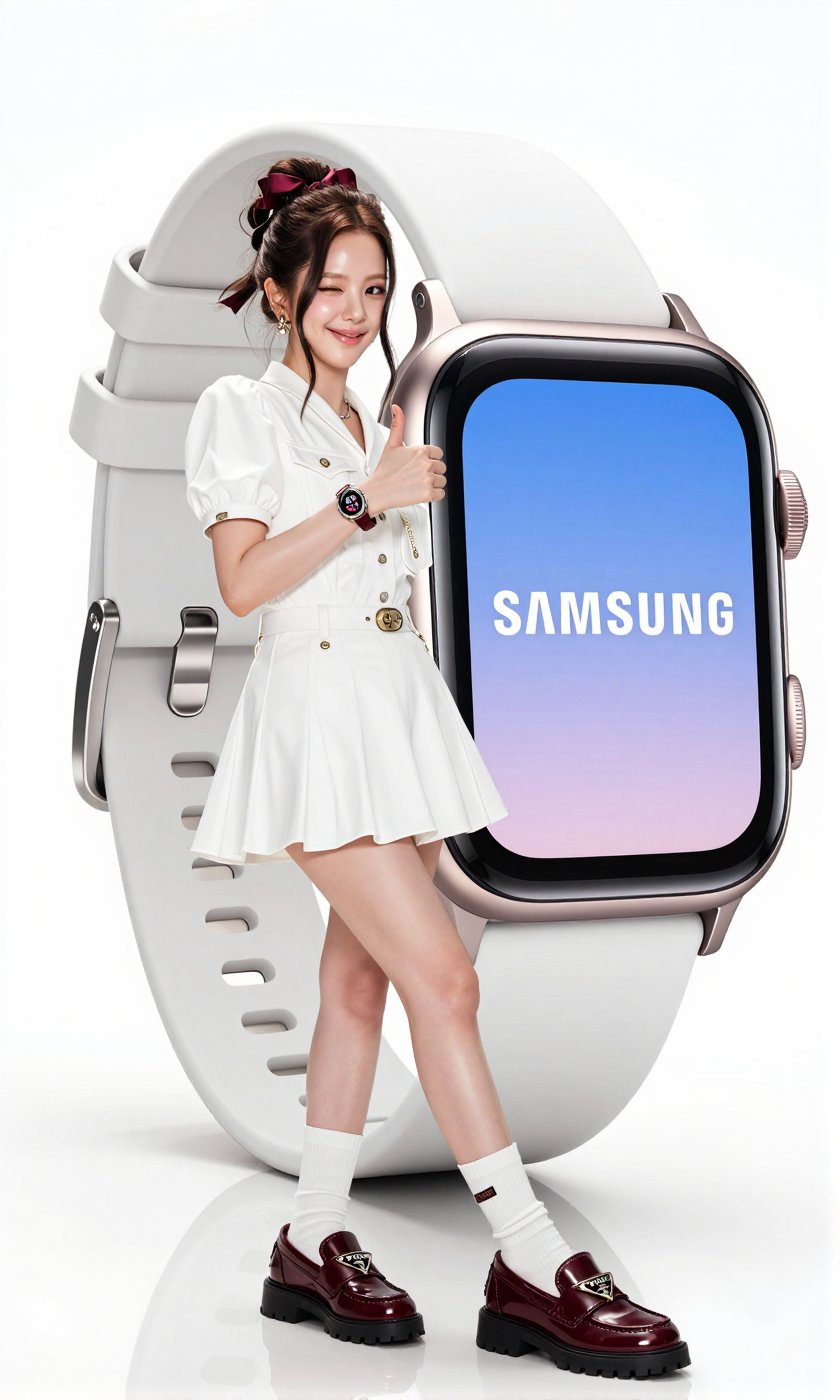 A Real-Life Photo of the Korean Beauty,  BLACKPINK's Jisoo In this minimalist advertisement,  an oversized white "SAMSUNG"...