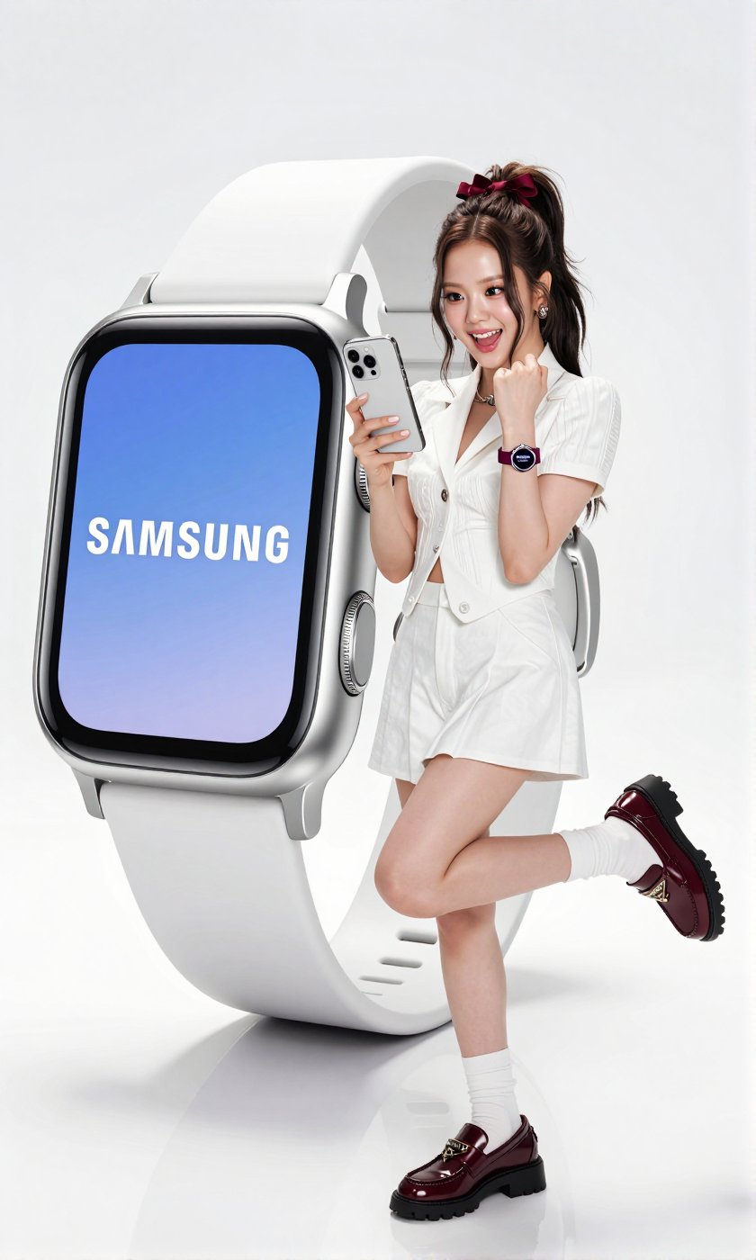 A Real-Life Photo of the Korean Beauty,  BLACKPINK's Jisoo In this minimalist advertisement,  an oversized white "SAMSUNG"...