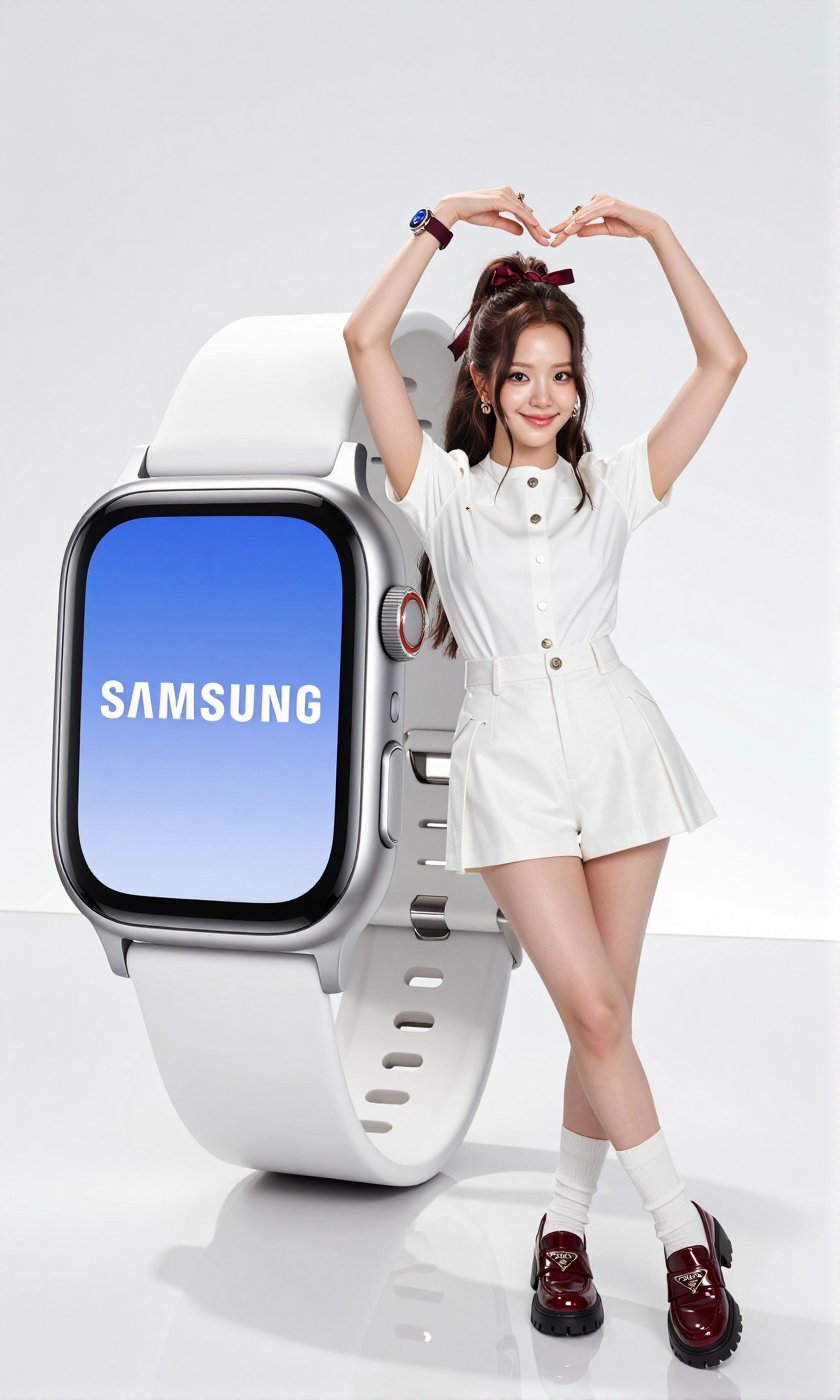 A Real-Life Photo of the Korean Beauty,  BLACKPINK's Jisoo In this minimalist advertisement,  an oversized white "SAMSUNG"...