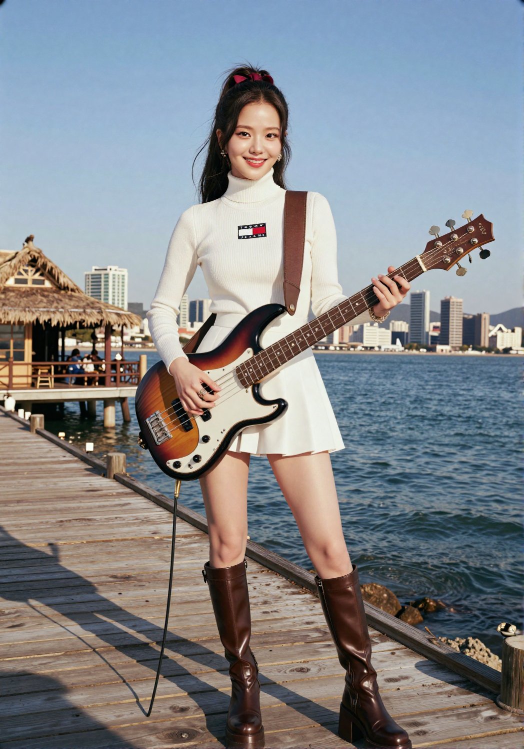 Image of a Korean woman Actual Photo: 2.0,  "A beautiful Korean woman boasting an hourglass figure,  round and voluptuous...