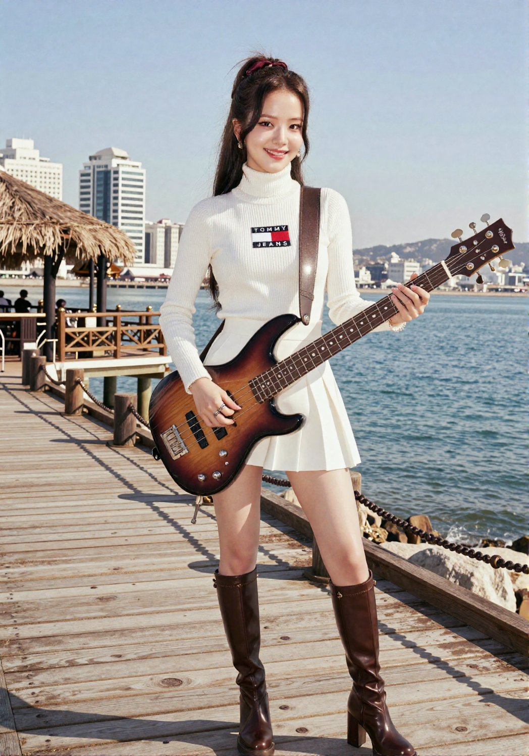 Image of a Korean woman Actual Photo: 2.0,  "A beautiful Korean woman boasting an hourglass figure,  round and voluptuous...