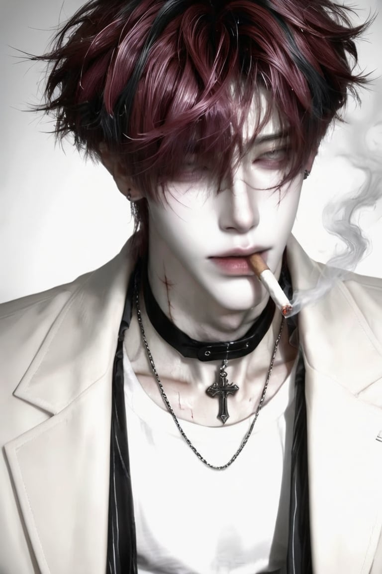 1 man,  solo,  ((extremely long voluminous wavy dark burgundy red hair)) by 𝗠𝗢𝗡ҳ̸ҳ̸ҳ̸ on Tensor.Art