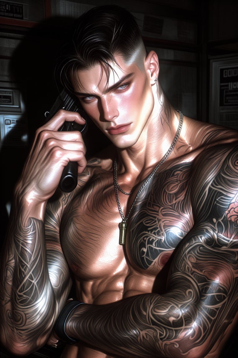 Tox1c1ty,  A man with a sharp,  angular jawline by della🎀 on Tensor.Art