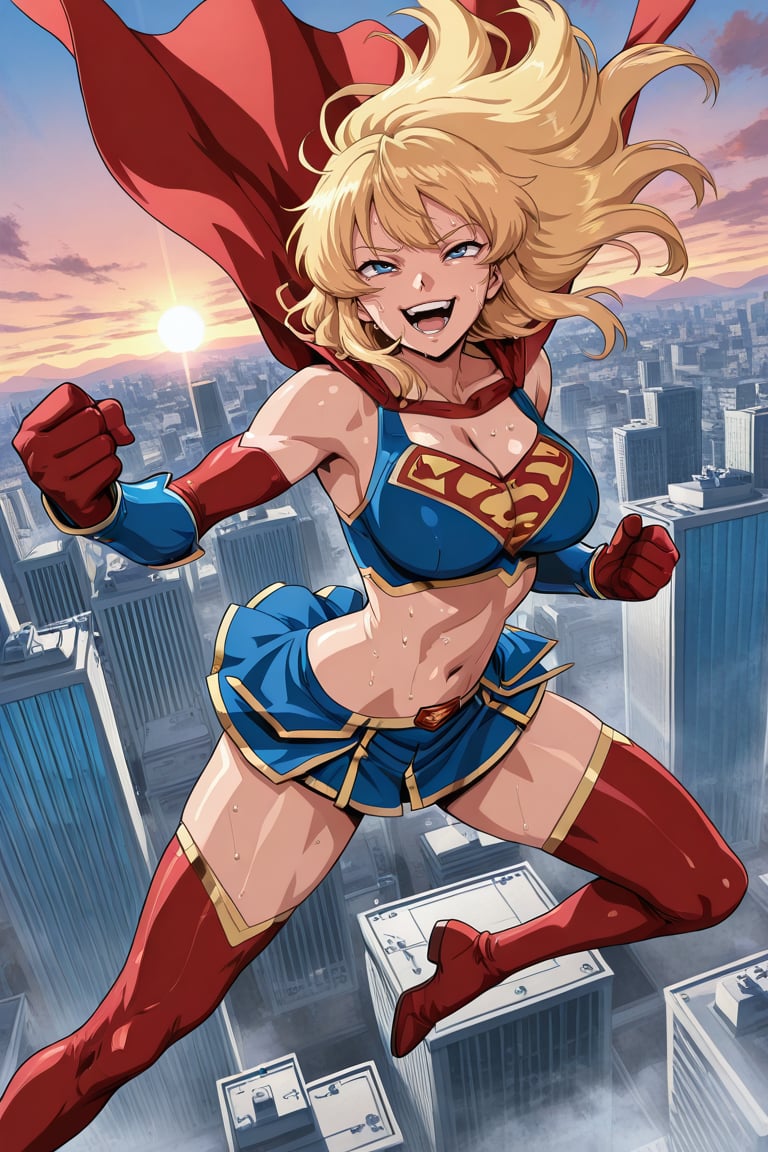 Super Girl Ame,  Blonde Hair,  Blue Eyes by san on Tensor.Art