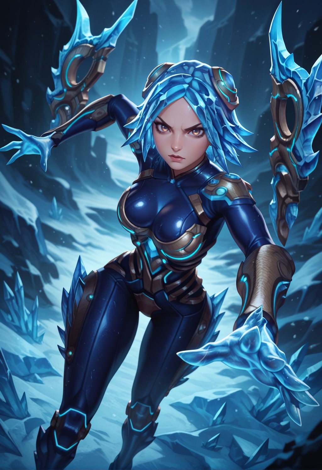 frostirelia,  hazel eyes,  ice hair by cs12345 on Tensor.Art