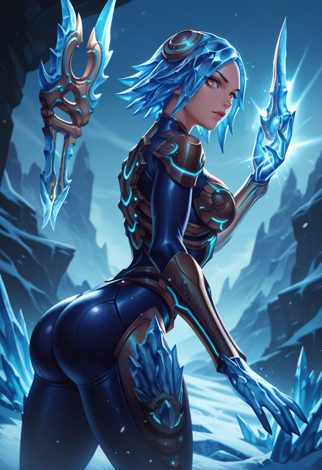 frostirelia,  hazel eyes,  ice hair by cs12345 on Tensor.Art