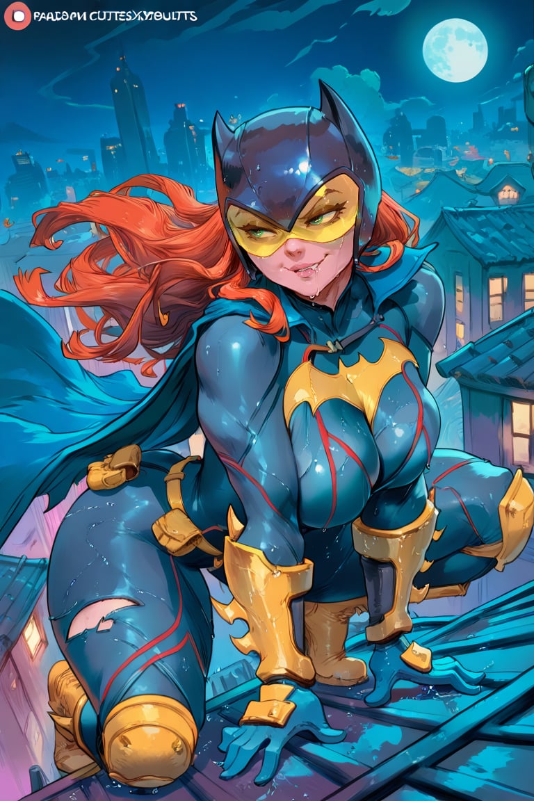 Batgirl ame,  green eyes,  orange hair by san on Tensor.Art