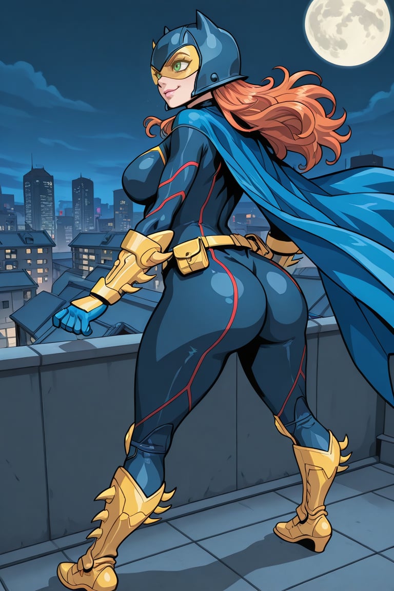 Batgirl ame,  green eyes,  orange hair by san on Tensor.Art