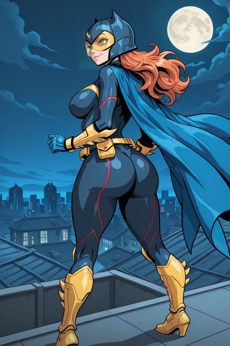 Batgirl ame,  green eyes,  orange hair by san on Tensor.Art