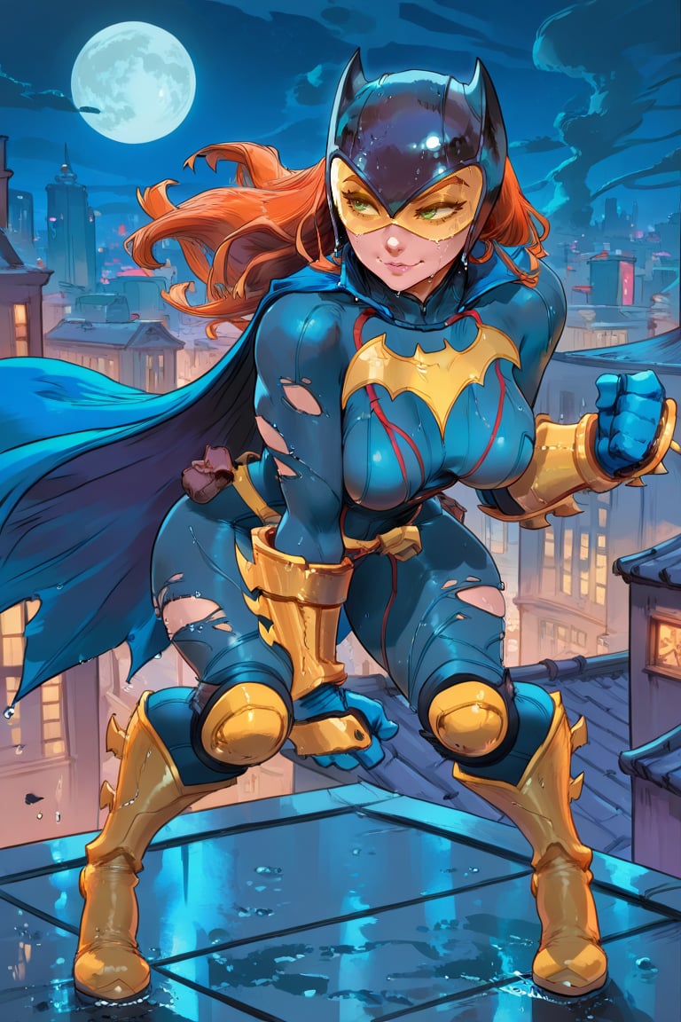 Batgirl ame,  green eyes,  orange hair by san on Tensor.Art