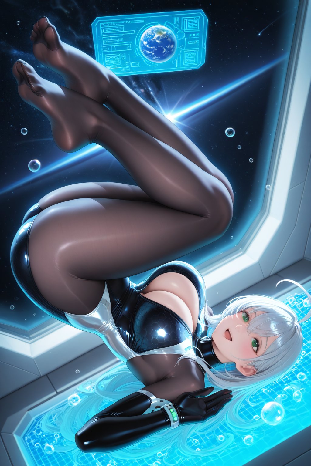 black pantyhose,  (shiny pantyhose),  1girl by YUEYUEAI月月AI on Tensor.Art