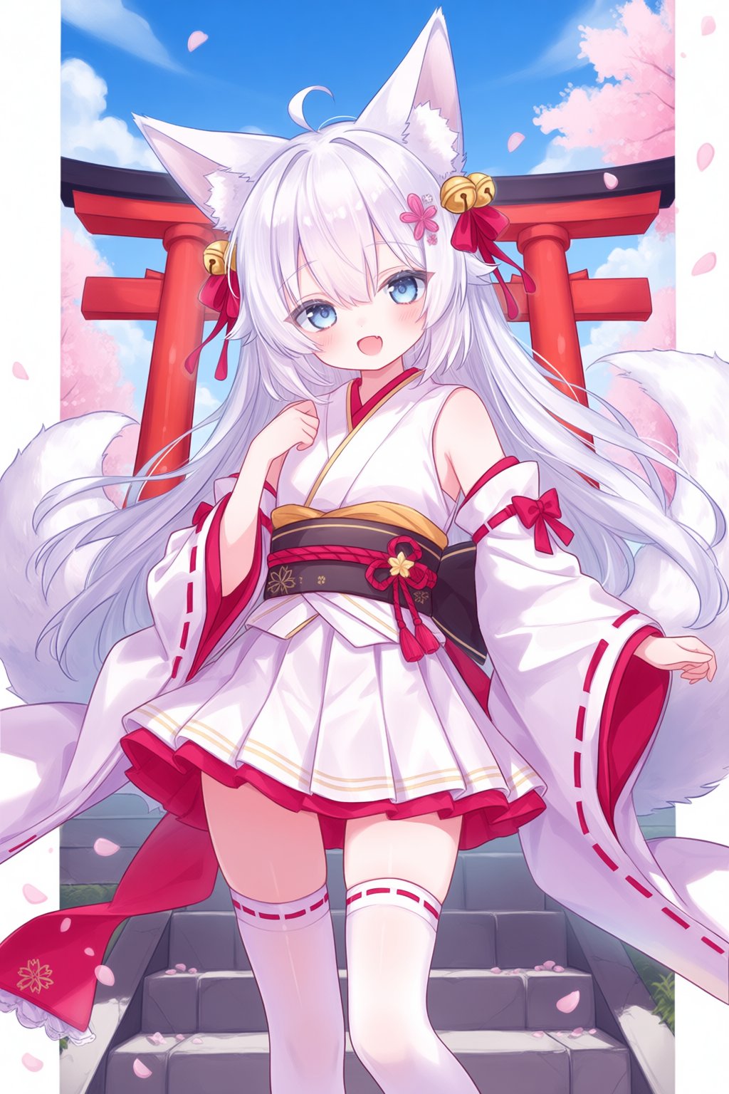 1girl,  animal ears,  thighhighs by 13ep on Tensor.Art