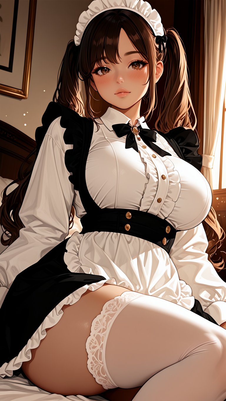 1girl,  solo,  (portrait of a graceful maid) by DjM_ on Tensor.Art