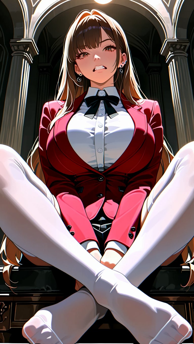 1girl,  solo,  (portrait of a girl in a red blazer) by DjM_ on Tensor.Art