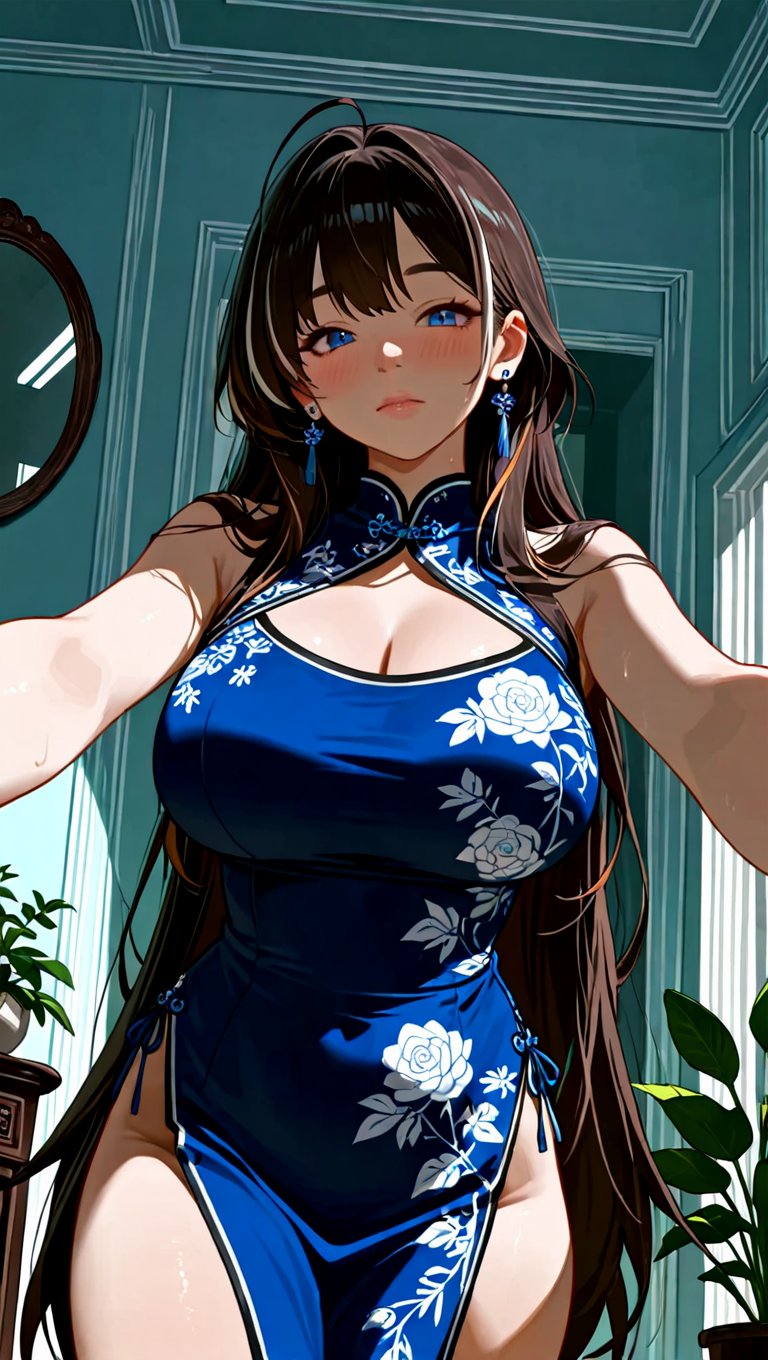 1girl,  solo,  (portrait of a girl in a botanical china dress) by DjM_ on Tensor.Art