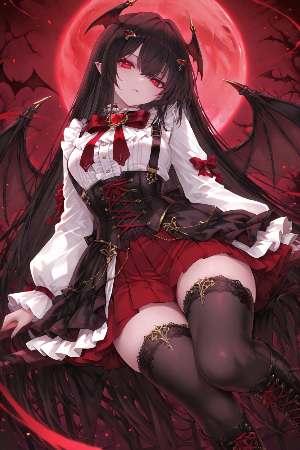 1girl,  vampire girl,  black hair by 月老板 on Tensor.Art