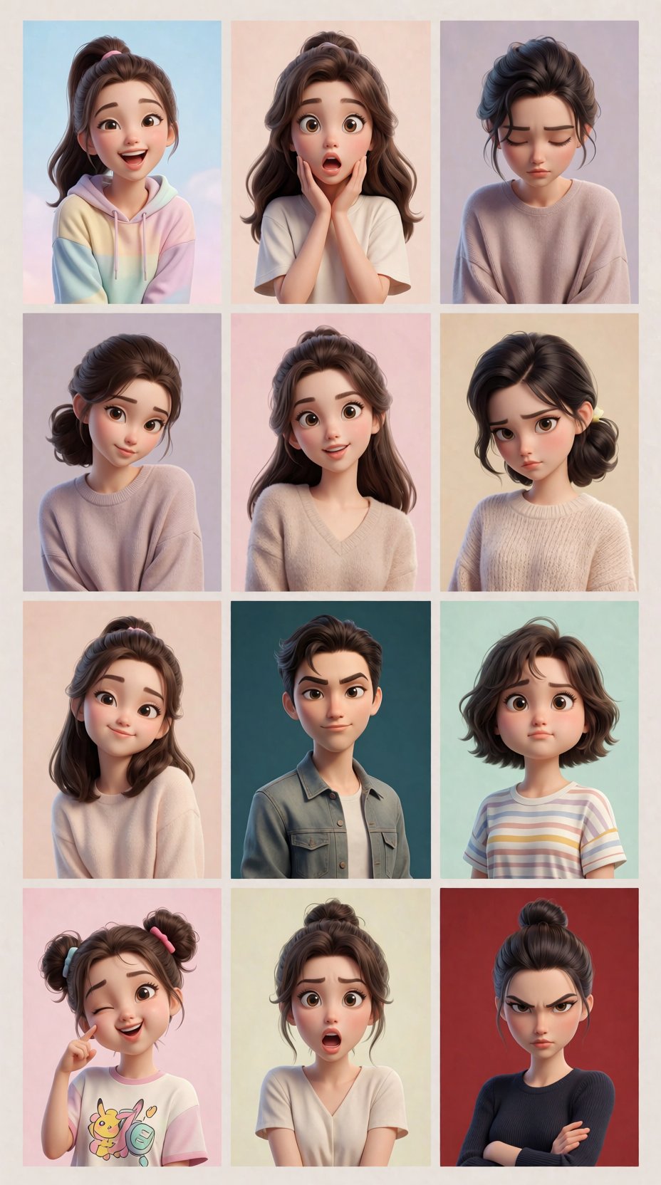 Prompt: { "image_prompt": { "format": "3x3 grid collage",  "subject": { "face_reference": "uploaded_photo",  "face_identit...