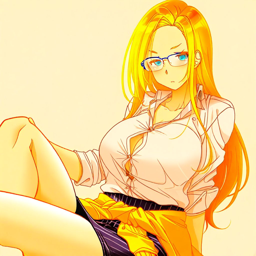 sakurako-megasuki,  blond hair,  long hair by montblanc5 on Tensor.Art